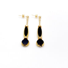 Load image into Gallery viewer, Black &amp; Gold Art Deco Earrings