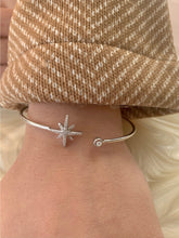 Load image into Gallery viewer, North Star Adjustable Diamond Cuff In Sterling Silver