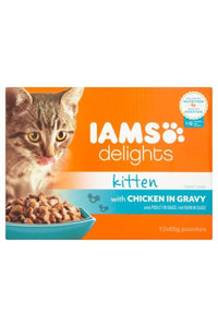 Iams Delights Kitten & Junior Cat Chicken In Gravy Cat Food (12x3oz) (May Vary) (One Size)