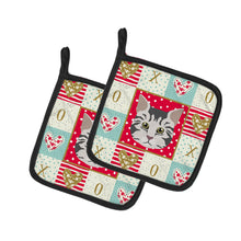 Load image into Gallery viewer, American Bobtail Cat Love Pair of Pot Holders