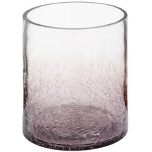 Load image into Gallery viewer, Hill Interiors Smoked Crackle Effect Candle Holder (Gray/Purple) (Small (H4.5 x W4 x W4in))