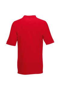 Fruit Of The Loom Mens 65/35 Heavyweight Pique Short Sleeve Polo Shirt (Red)