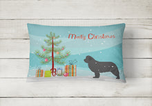 Load image into Gallery viewer, 12 in x 16 in  Outdoor Throw Pillow Newfoundland Merry Christmas Tree Canvas Fabric Decorative Pillow