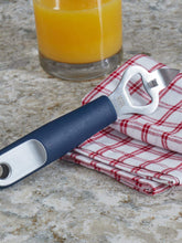 Load image into Gallery viewer, Michael Graves Design Comfortable Grip Stainless Steel Bottle Opener, Indigo