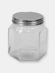 26 oz. Small Hexagon Glass Canister, Clear
