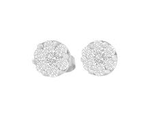 Load image into Gallery viewer, 14K White Gold 3/4 cttw Round Diamond Stud Earring
