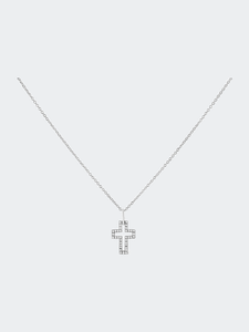 .925 Sterling Silver 1.00 Cttw Traditional Diamond Cross 18" Pendant Necklace