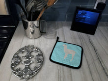 Load image into Gallery viewer, Alpaca Blue Check Pair of Pot Holders
