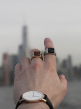 Load image into Gallery viewer, Grey Picture Jasper Stone Signet Ring in Sterling Silver
