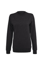 Load image into Gallery viewer, Build Your Brand Womens/Ladies Plain Light Crewneck Sweater (Black)