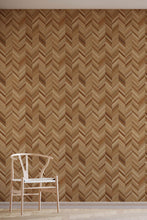 Load image into Gallery viewer, Eco-Friendly Herringbone Faux Wood Wallpaper