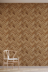 Eco-Friendly Herringbone Faux Wood Wallpaper