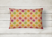 Load image into Gallery viewer, 12 in x 16 in  Outdoor Throw Pillow Watercolor Rainbow Dots and Sqiggles Canvas Fabric Decorative Pillow