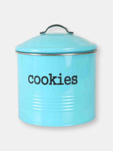 Load image into Gallery viewer, Tin Cookie Jar, Turquoise