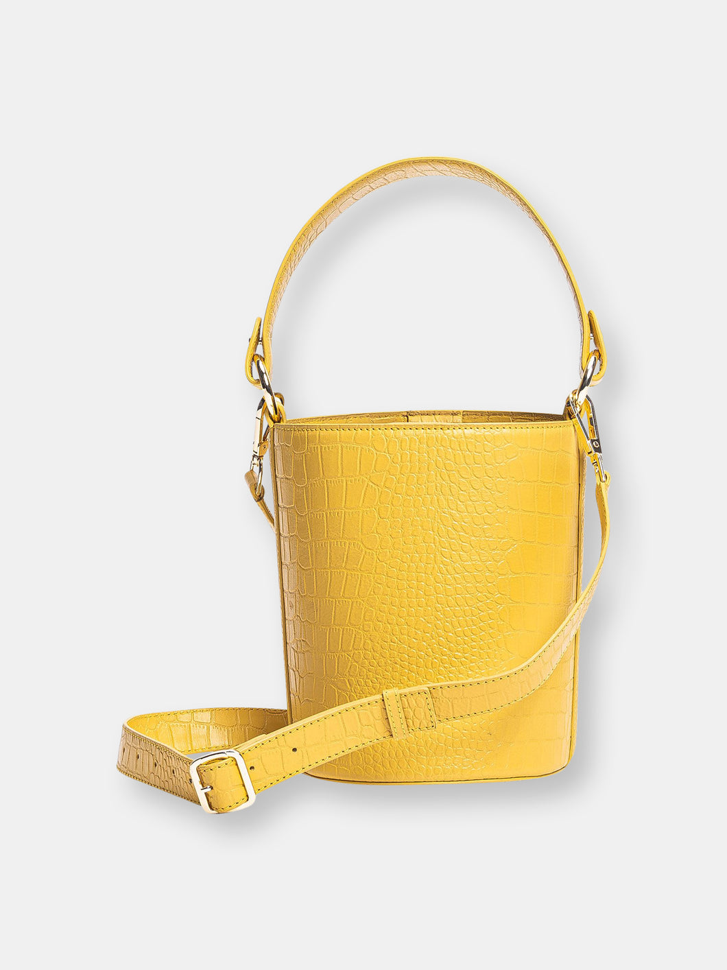 Mini Bucket Bag Mustard Croc