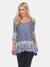 Load image into Gallery viewer, Printed Cold Shoulder Tunic