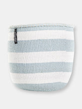 Load image into Gallery viewer, Mifuko - Medium Basket with White and Pale Blue Stripes