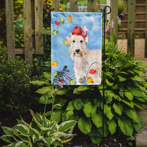 11 x 15 1/2 in. Polyester Christmas Lights Wheaten Terrier Garden Flag 2-Sided 2-Ply