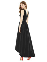 Load image into Gallery viewer, Sleeveless Pleated Skirt High Low Dress with Pockets - D723