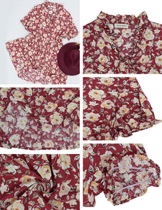 Women's Boho Ruffle Sleeve Floral Print Dress