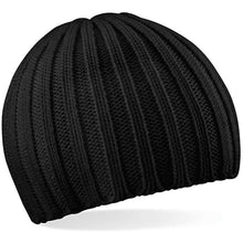 Load image into Gallery viewer, Beechfield Unisex Winter Chunky Ribbed Beanie Hat (Black)