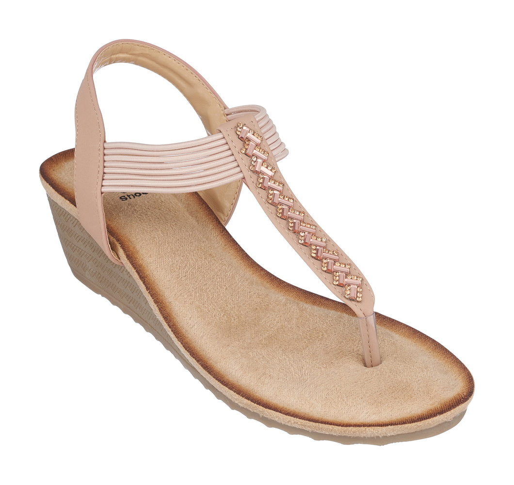 Tori Nude Wedge Sandals