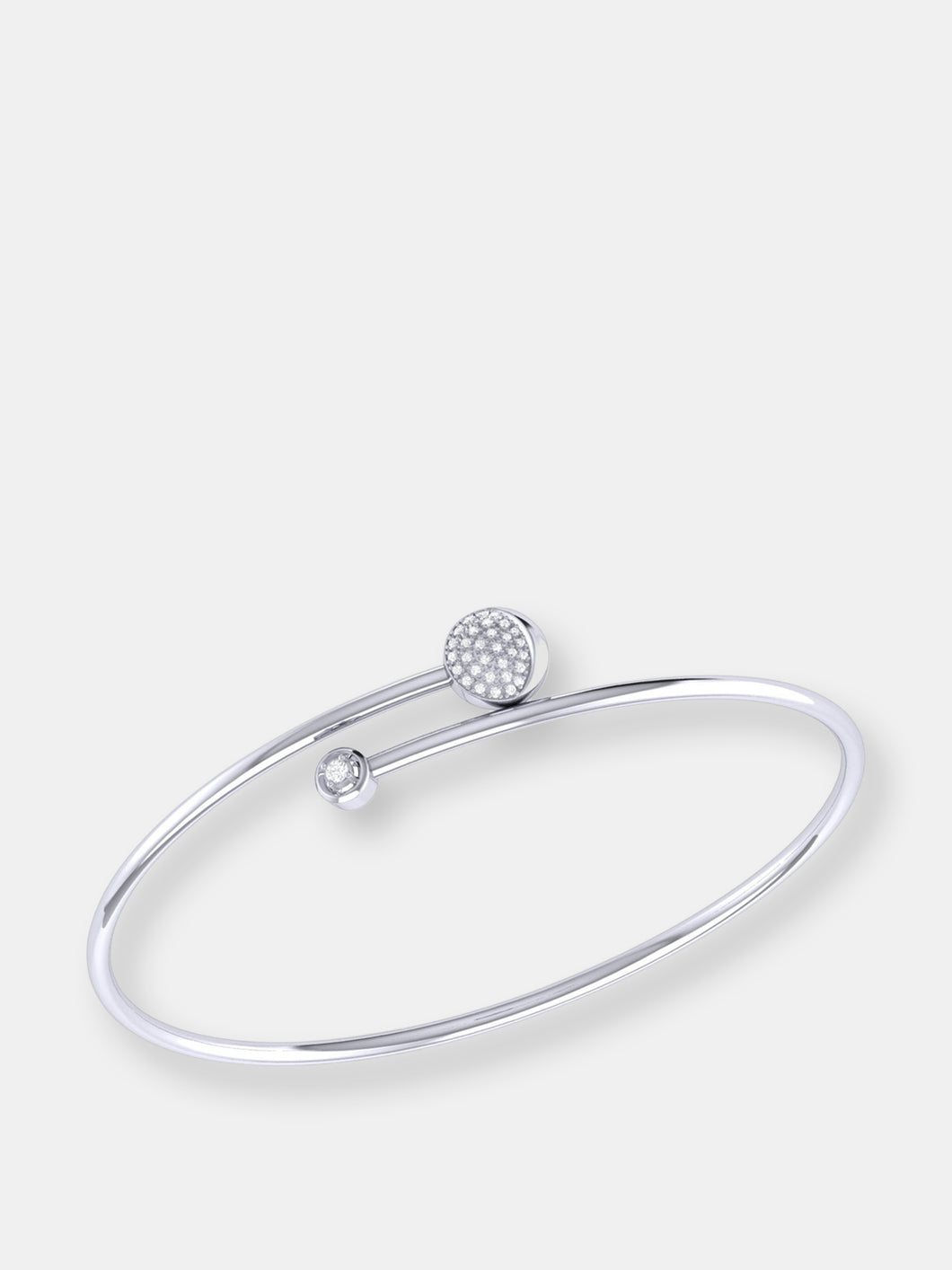 Moon-Crossed Lovers Adjustable Diamond Bangle in Sterling Silver