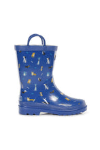 Load image into Gallery viewer, Regatta Great Outdoors Childrens/Kids Minnow Patterned Wellington Boots (Petrol Blue)