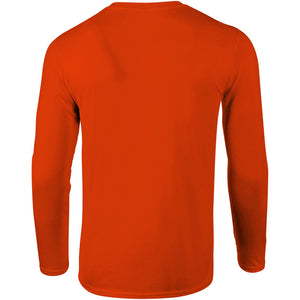 Gildan Mens Soft Style Long Sleeve T-Shirt (Pack of 5) (Orange)