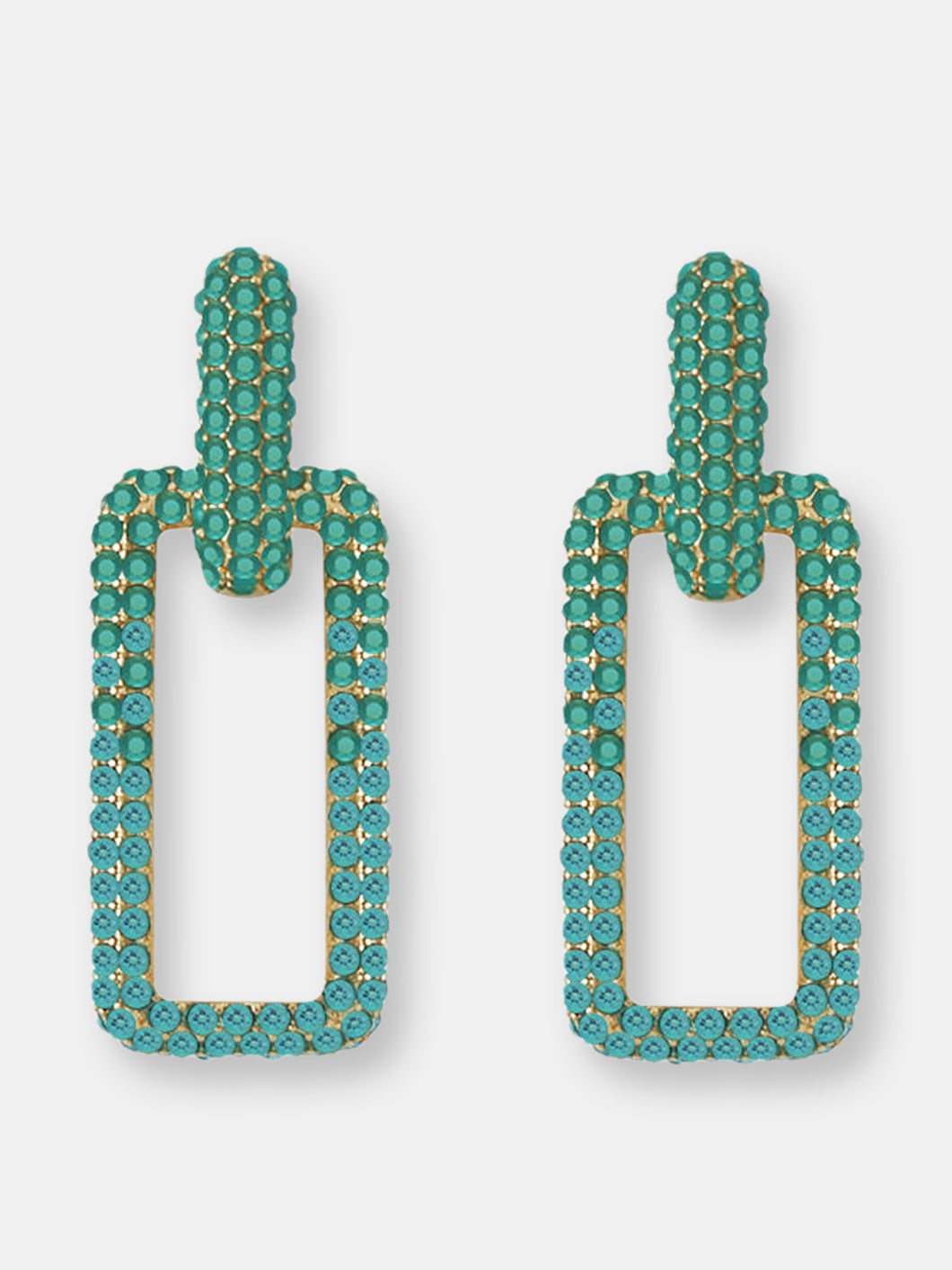 Chain Link Hoops - Turquoise Ombré