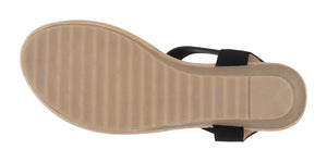 Tori Black Wedge Sandals