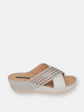 Load image into Gallery viewer, Isabella Silver Wedge Sandals