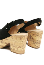 Load image into Gallery viewer, Vendela Leather Slingback Platform Sandal in Black
