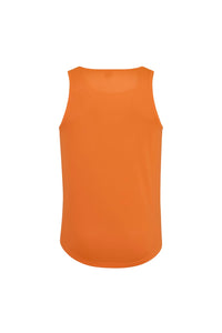 Just Cool Mens Sports Gym Plain Tank/Vest Top - Electric Orange