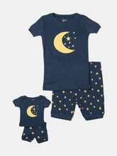 Load image into Gallery viewer, Matching Girl and Doll Short Moon &amp; Stars Pajamas