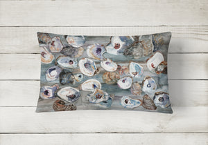 12 in x 16 in  Outdoor Throw Pillow Bunch of Oysters Canvas Fabric Decorative Pillow
