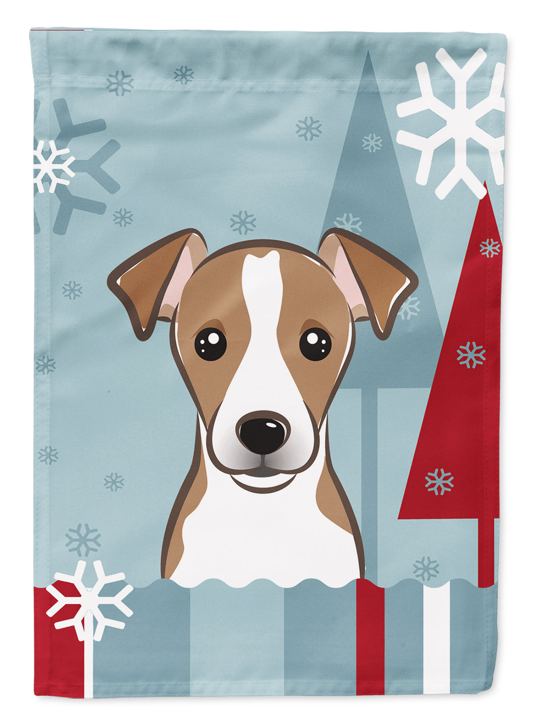 28 x 40 in. Polyester Winter Holiday Jack Russell Terrier Flag Canvas House Size 2-Sided Heavyweight