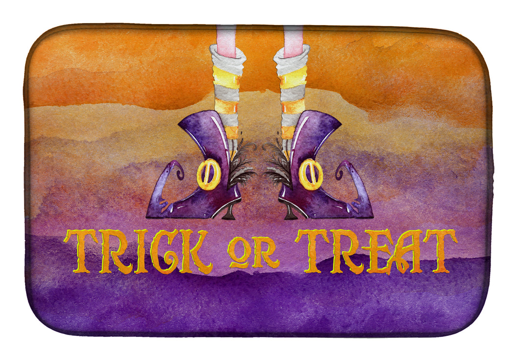 14 in x 21 in Halloween Trick Witches Feet Dish Drying Mat
