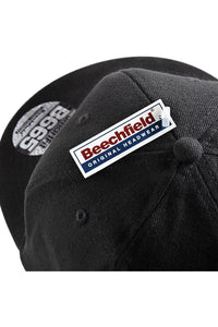 Beechfield Mens Flat Peak Rapper Cap (Black)