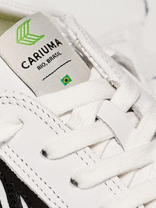 CATIBA Low Off White Leather Black Logo Sneaker Women