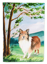 Load image into Gallery viewer, 11 x 15 1/2 in. Polyester Under the Tree Sheltie Garden Flag 2-Sided 2-Ply