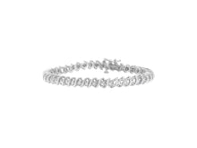 Load image into Gallery viewer, 10K White Gold Round Cut Bonded Diamond Bracelet