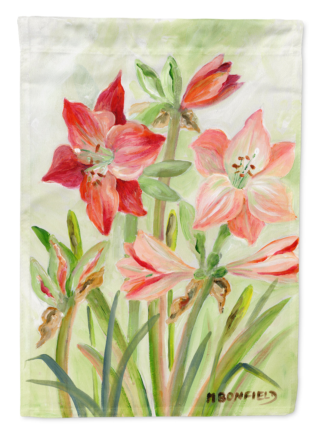 11 x 15 1/2 in. Polyester Lillies II by Maureen Bonfield Garden Flag 2-Sided 2-Ply