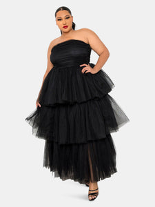 Tiered Tulle Tube Dress