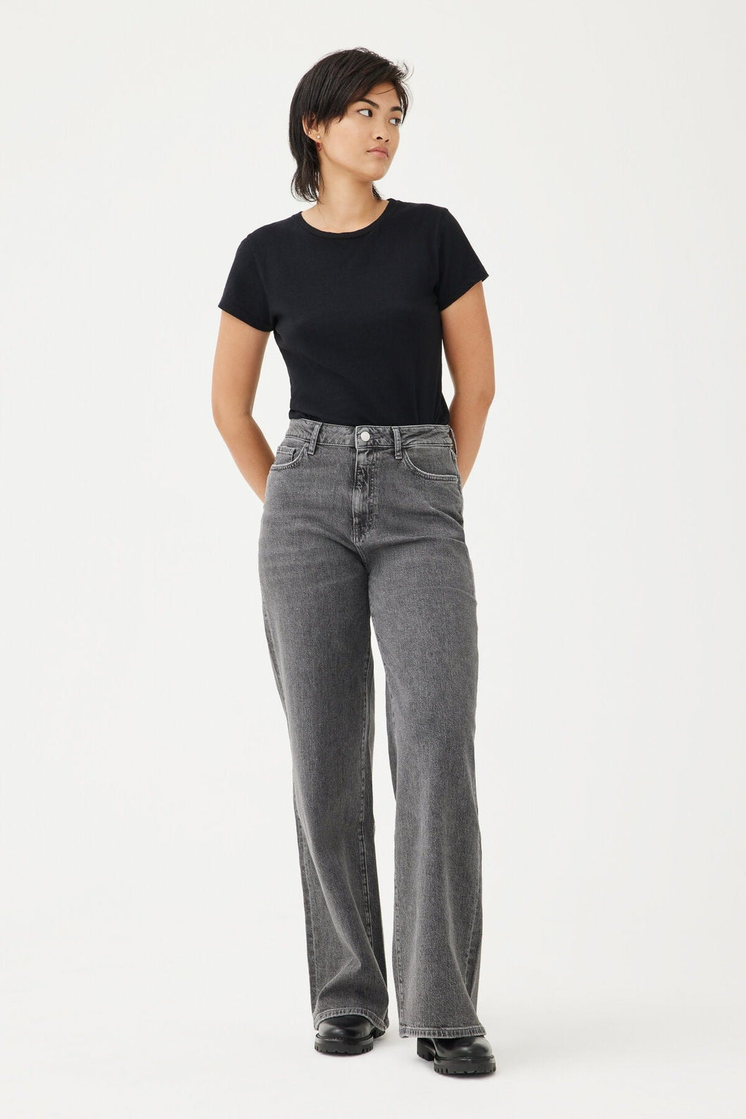 NCE - Wide Leg Jeans - Gris