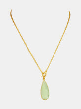Load image into Gallery viewer, Elongated Teardrop Necklace Aqua Chalcedony