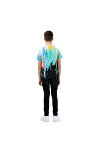 Boys Drips T-Shirt- Black/Yellow/Blue