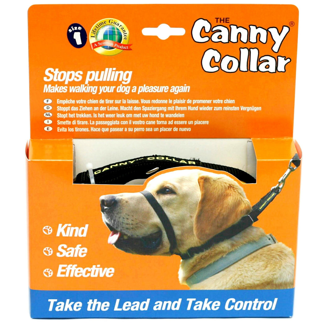 Canny Anti-Pull Dog Collar (Black) (Size 5)