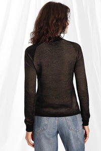 Athena Textured Mock Neck Sweater