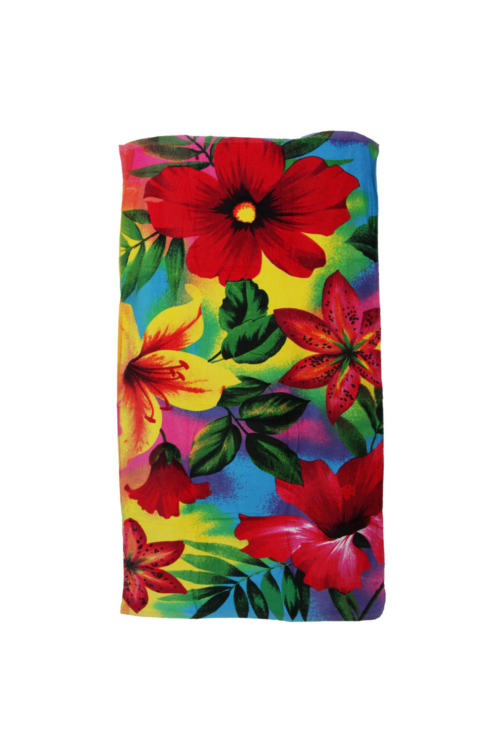 Floral Design Velour Beach Towel (Floral) (28inch x 55inch)